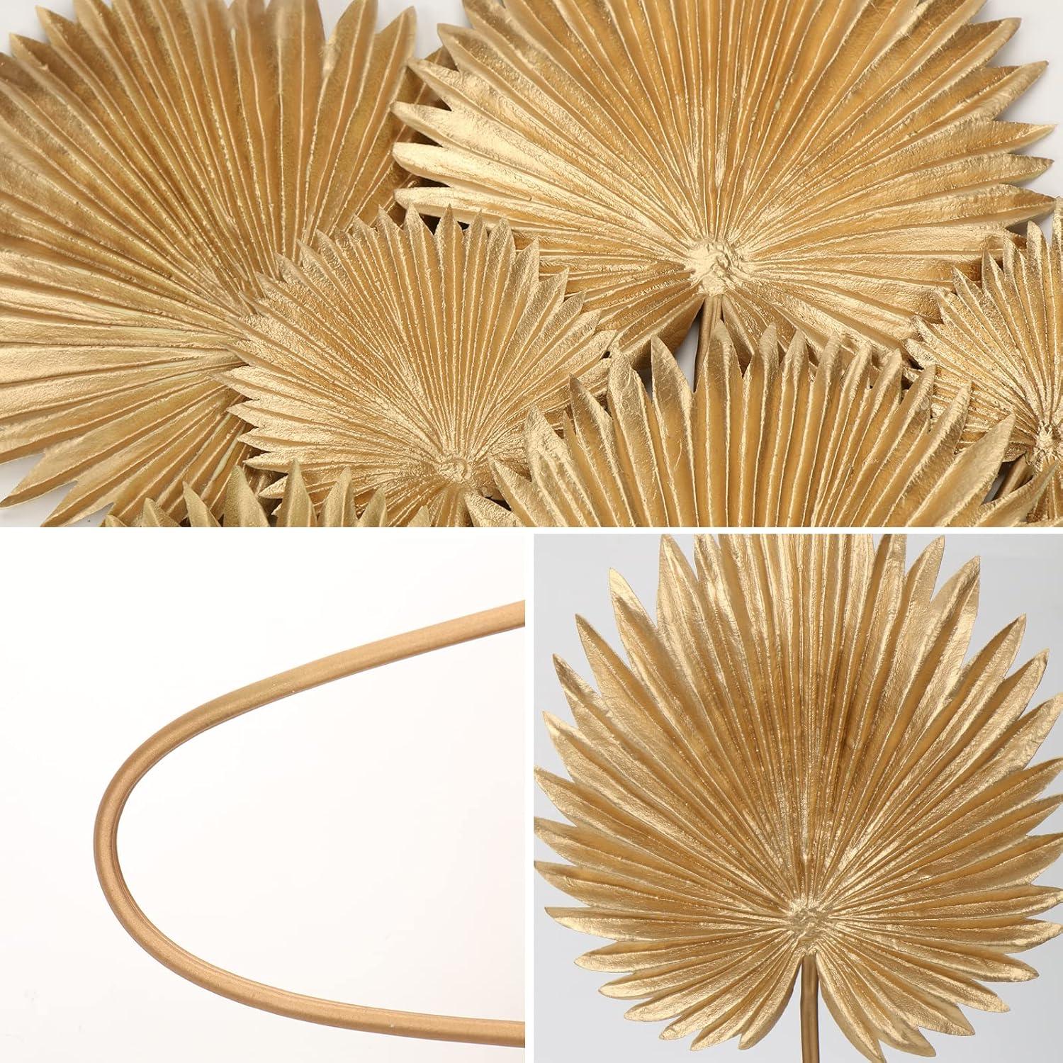 Kunstpflanze Palmenblätter Goldene Tropische 6 Stück PU Kunstblätter