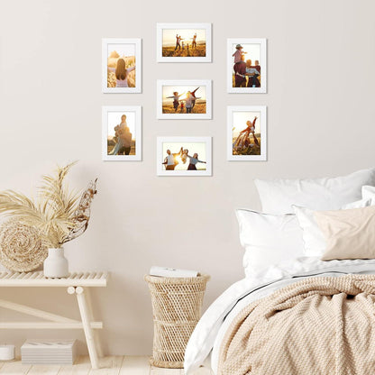 Bilderrahmen Set 12 Stück 10x15cm Weiß Fotorahmen Collage Wand Tischaufsteller