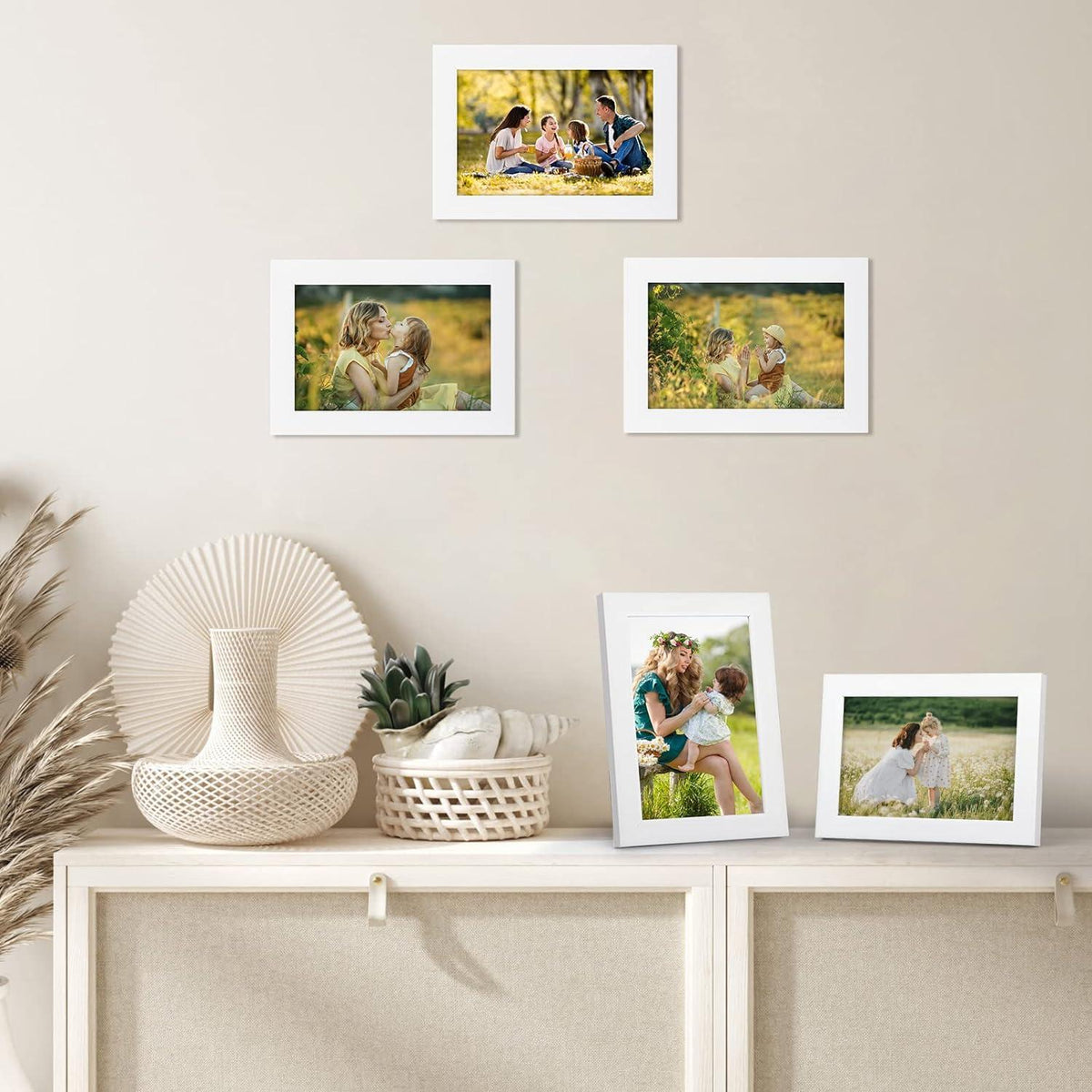 12er Set Bilderrahmen 10x15 cm Weiß - Moderne Fotorahmen Collage