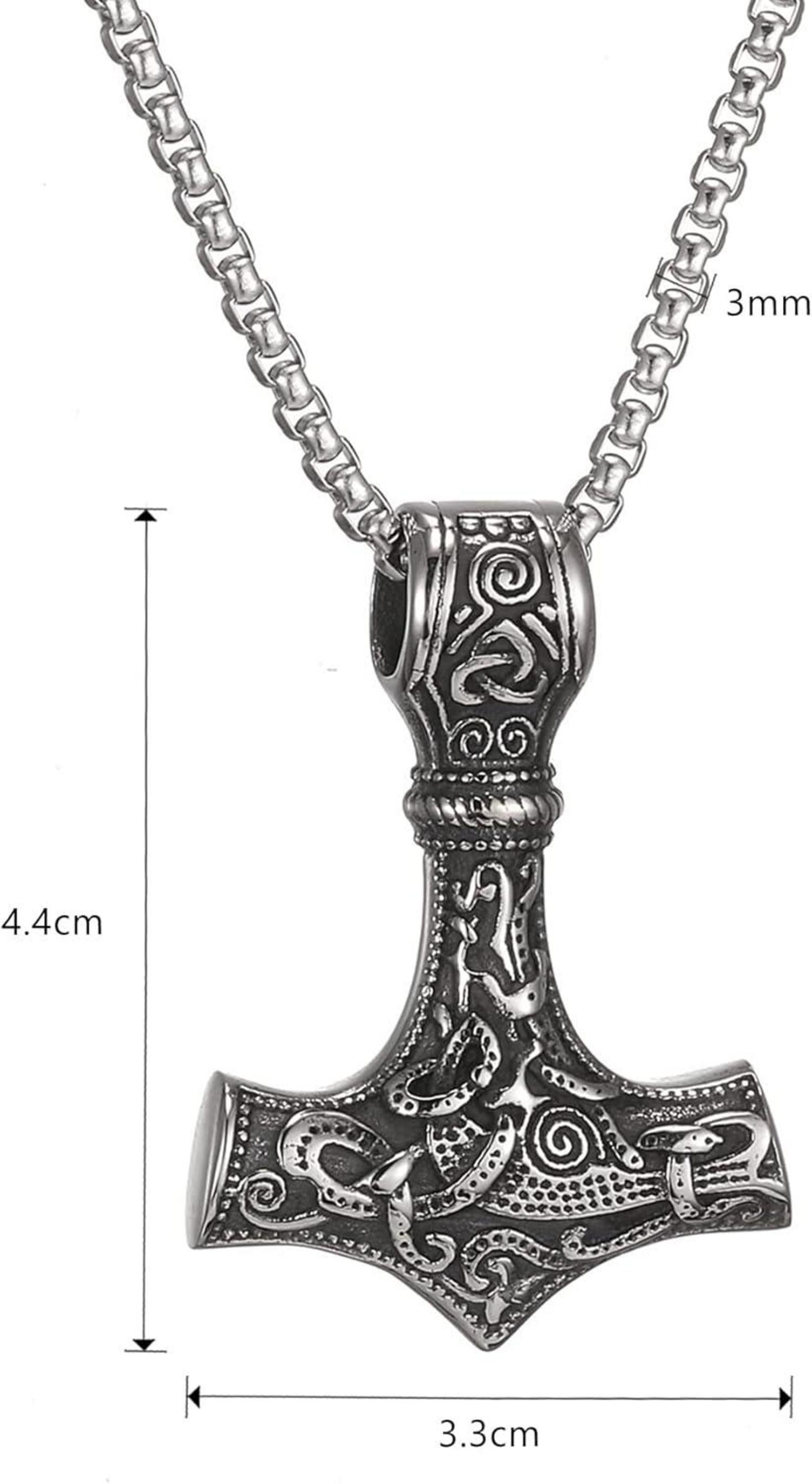 Wikinger Schmuck Thor Hammer Halskette Edelstahl für Männer 50/60/70cm