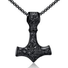 AFSTALR Thors Hammer Halskette - Wikinger Schmuck Edelstahl