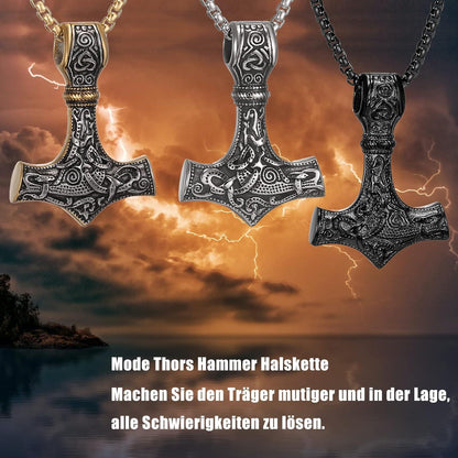 Wikinger Thors Hammer Halskette Edelstahl Herren Geschenk 50/60/70cm
