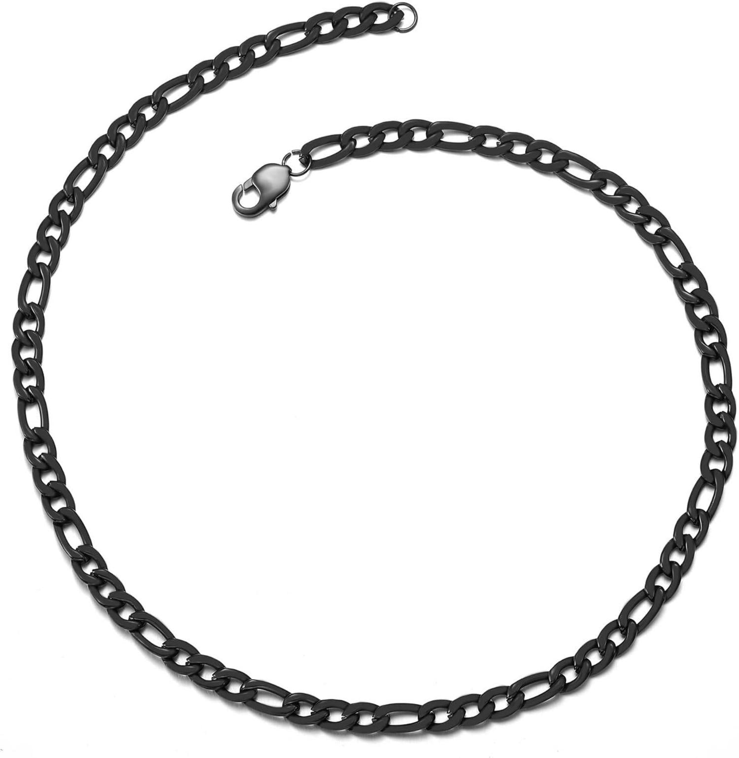 Herren Silber Edelstahl Panzerkette Figaro-Halskette 9mm