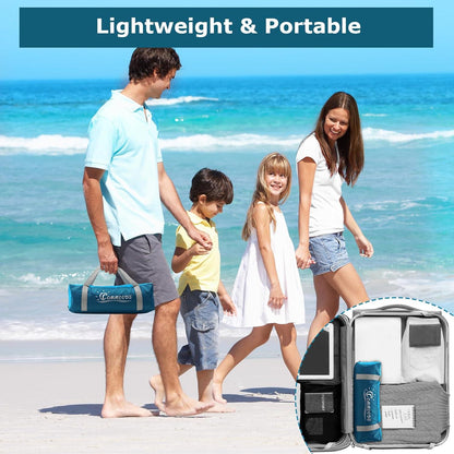 Strandmuschel für 4-6 Personen Dunkler Schutz UPF 50+ Blau