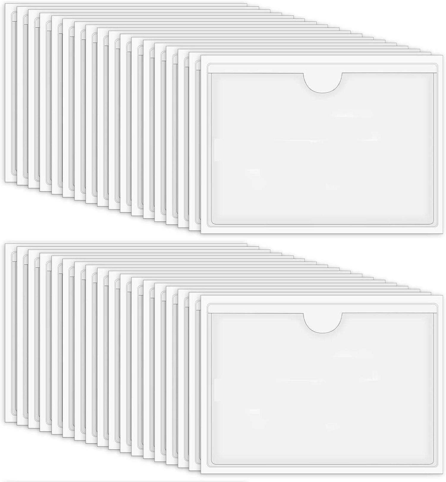 36 Stück Selbstklebende Etikettenhalter mit Beschriftungsfenster