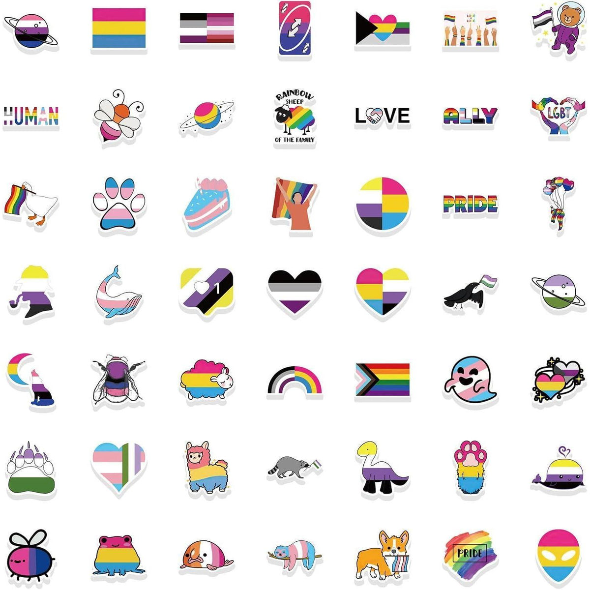 100 Gay Pride Aufkleber Set – Regenbogen Sticker für Laptop & Co.
