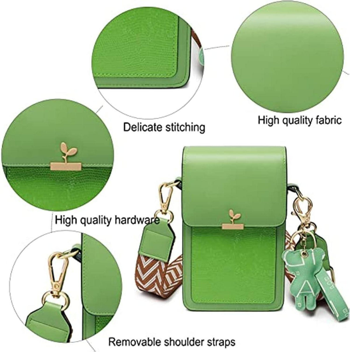 Handy Umhängetasche Damen Mini Bag PU Leder Schultertasche Brieftasche