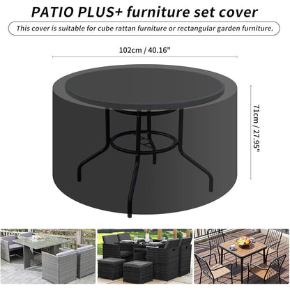 Patio Plus Abdeckung für runden Tisch wasserdicht 102x71cm