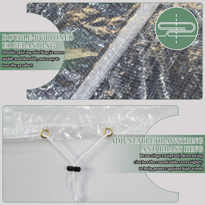 Patio Plus Abdeckung für runden Tisch wasserdicht 102x71cm