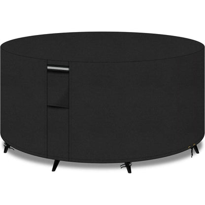 Runder Gartentisch Abdeckung 163x71cm Schwarz, Wasserdicht & Winddicht