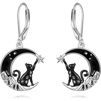 Keltische Mond Ohrringe aus 925 Sterling Silber für Damen