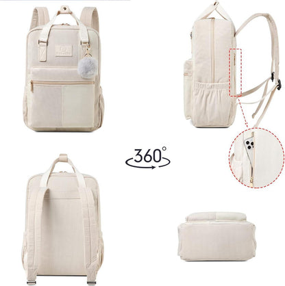Makukke Cord Rucksack Damen Herren Blau Anti-Theft Schul City Daily