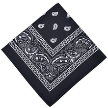 Bandana Paisley Kopftuch für Damen und Herren, Schwarz