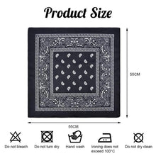 Bandana Paisley Kopftuch für Damen und Herren, Schwarz
