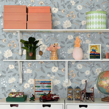 Selbstklebende Blumentapete Grün 39×500CM Vintage Vinyl Wandtapete