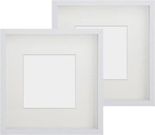 3D Bilderrahmen Set mit Echtglas, zum Befüllen - Weiß Beige 23x23 cm