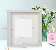 3D Bilderrahmen Set 23x23 cm Echtglas zum Befüllen