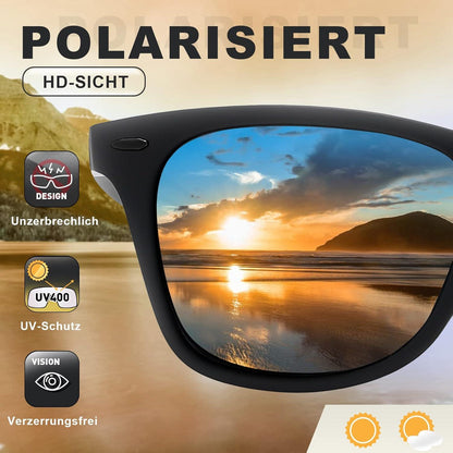 Polarisierte UV400-Sonnenbrille Retro Vintage Stil Schwarz