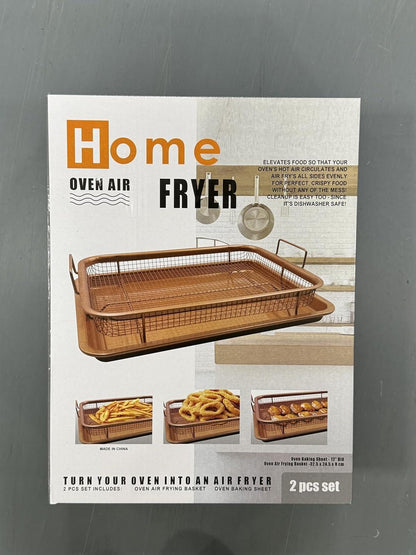 Fenghome Backblech mit Grillkorb aus Edelstahl 32.5x24.5x5.2cm