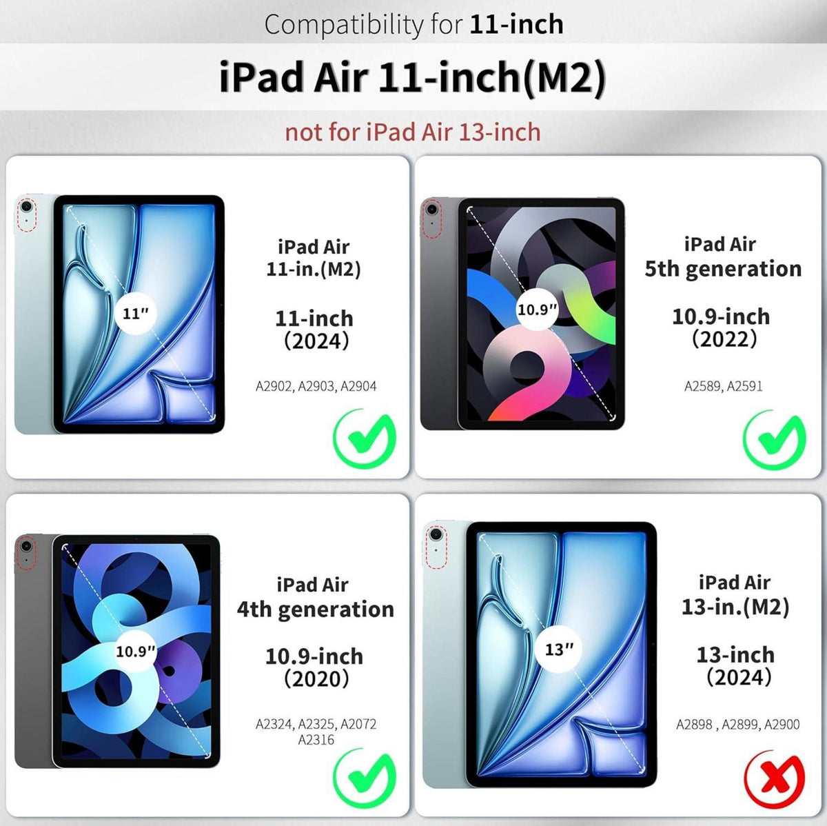 EasyAcc iPad Air 6 M2 11 Zoll Hülle 2024 Leicht Blauer