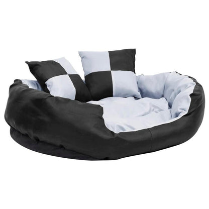 Wendbares Hundekissen 85x70x20 cm – Grau & Schwarz mit Kissen