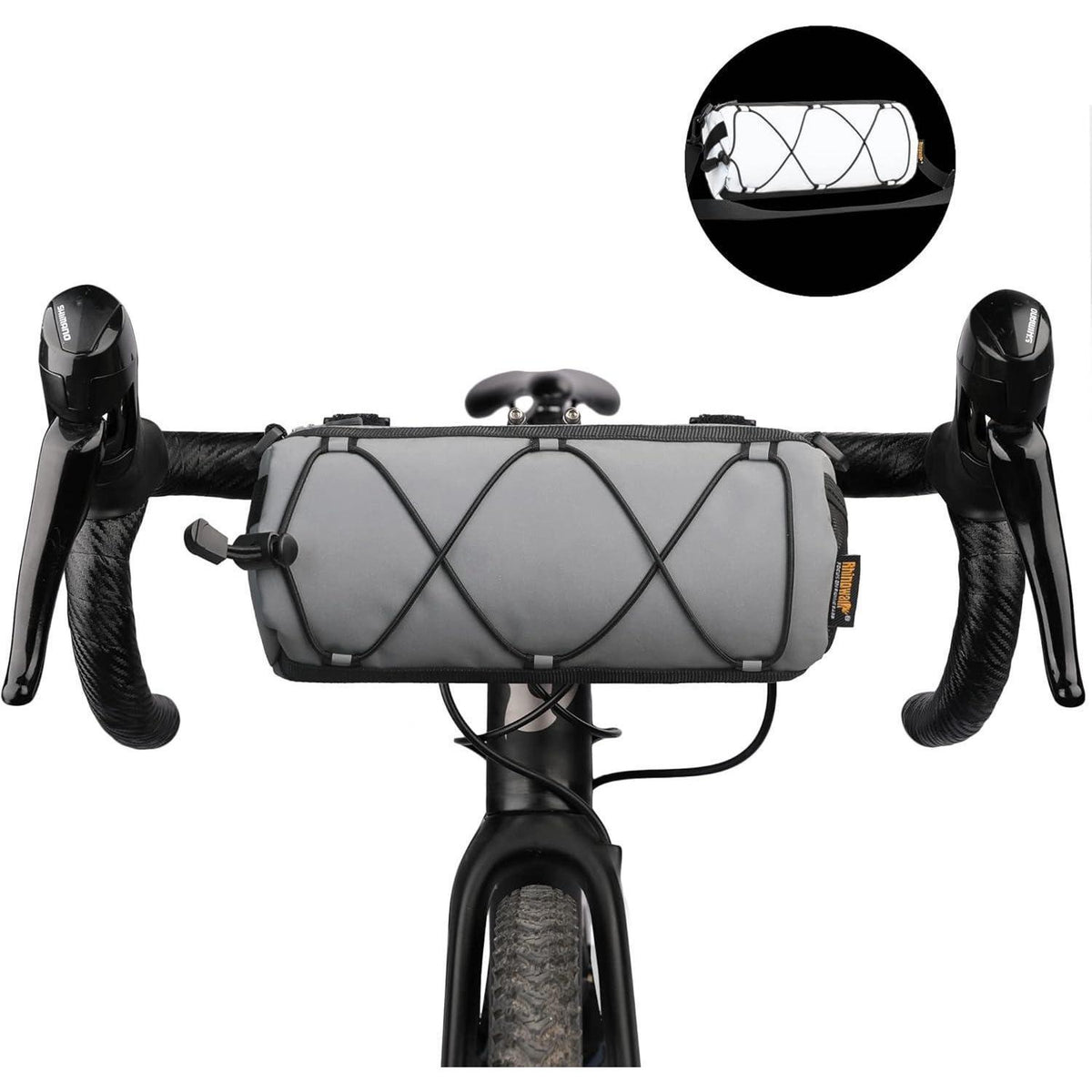 Fahrrad Lenkertasche mit Schultergurt, 2.4L, Reflektierendes Grau