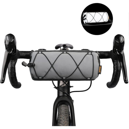 Fahrrad Lenkertasche mit Schultergurt, 2.4L, Reflektierendes Grau
