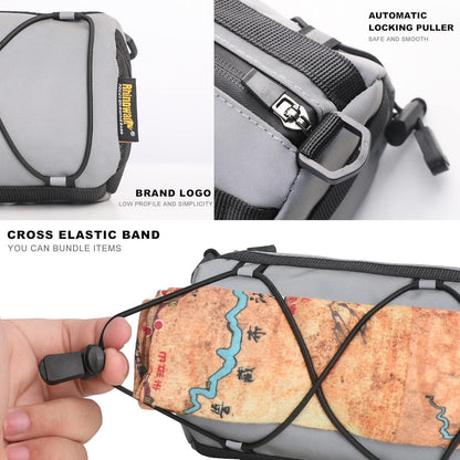 Fahrrad Lenkertasche mit Schultergurt, 2.4L, Reflektierendes Grau