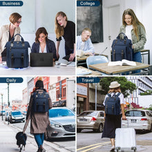 Damen Laptop Rucksack 15,6 Zoll mit Datenkabel-Beutel Blau
