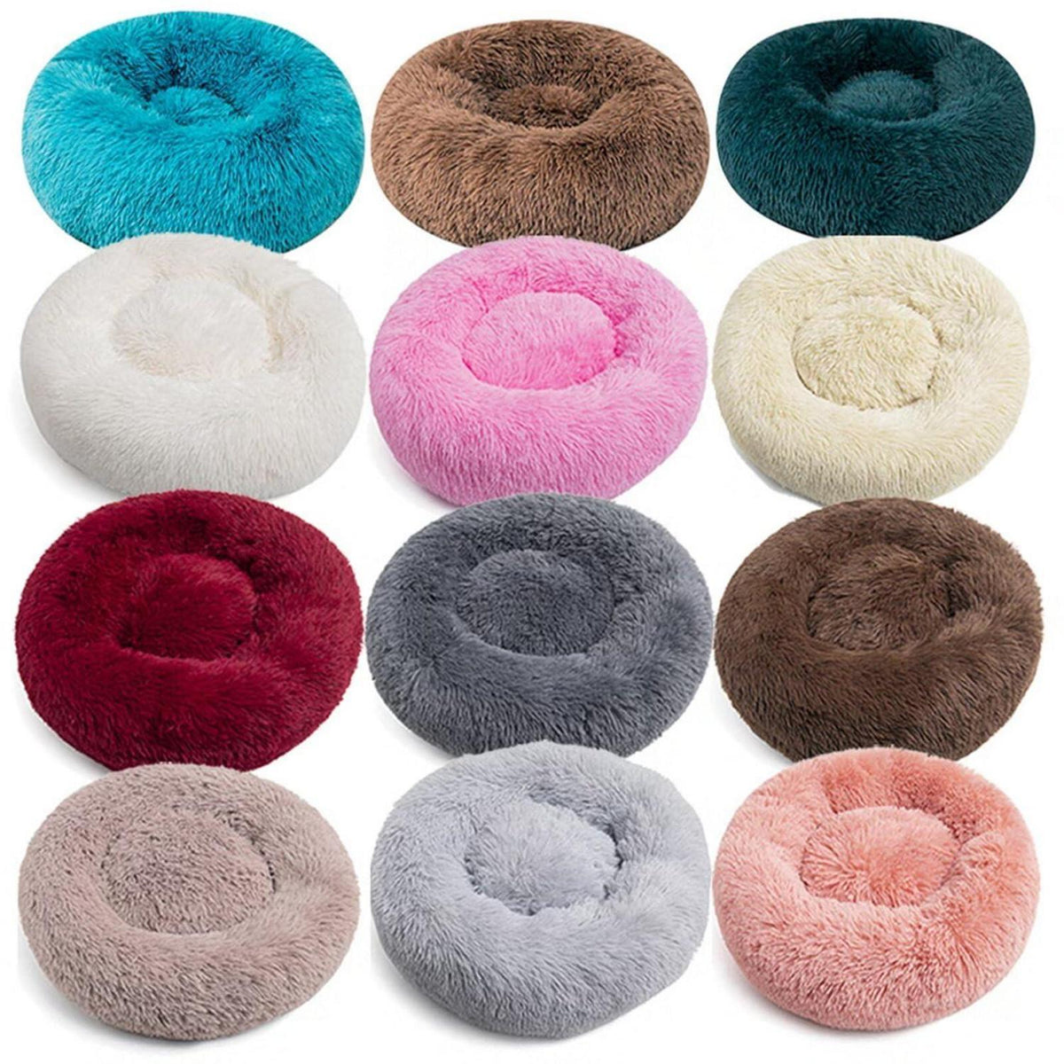 Rundes Hundebett Plüsch Donut – Grün, 120cm
