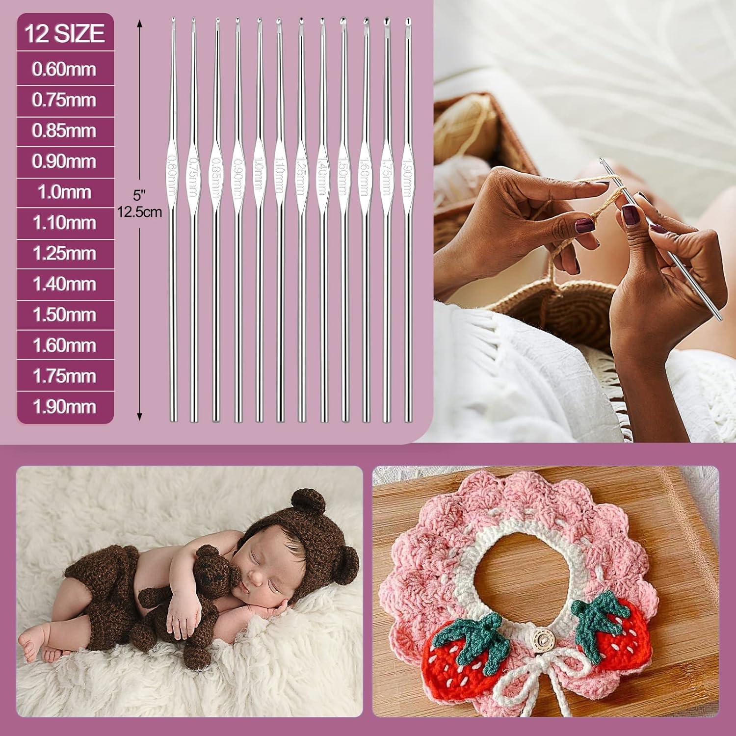 Lila Rose Häkelset 59-teilig: Häkelnadeln, Zubehör, Wolle