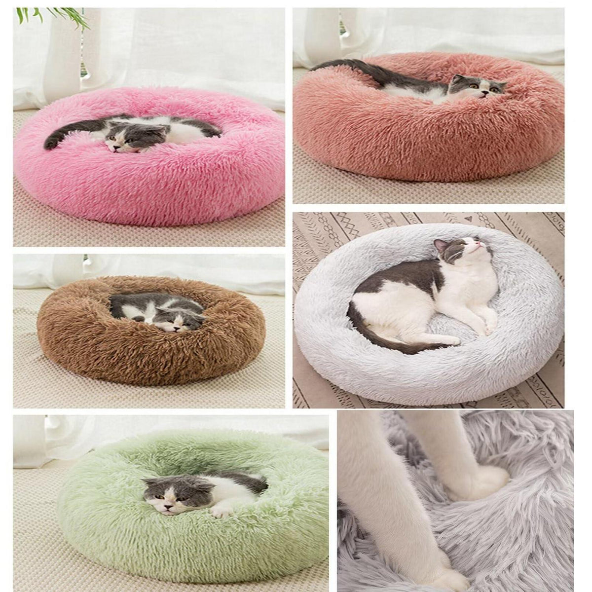 Rundes Hundebett Plüsch 70cm – Flauschige Hundematte Zyan
