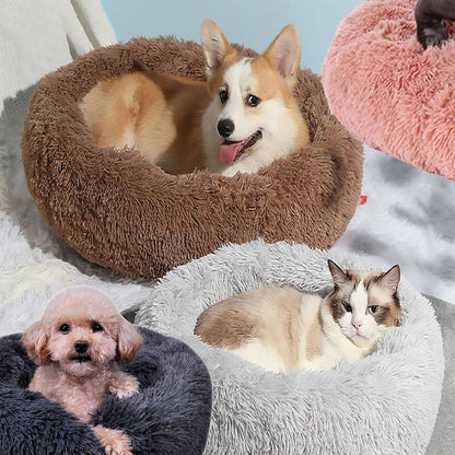 Rundes Hundebett Plüsch 70cm – Flauschige Hundematte Zyan