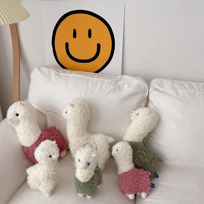 Weißes Alpaka Kuscheltier 25cm - Plüschtier Geschenk für Kinder