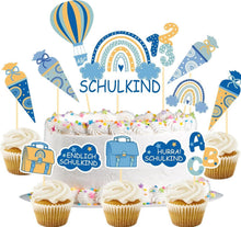 Tortendeko Einschulung Junge 13Pcs Cake Topper ABC 123 Kuchen Deko