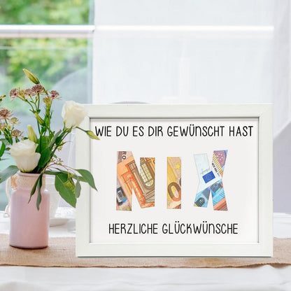 Geldgeschenkverpackung NIX für Geburtstag, Bruder, Frau