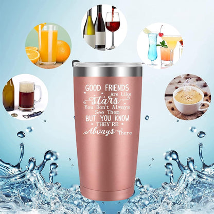 Tasse 600ml Good Friends Are Like Stars Edelstahl Kaffeebecher to go
