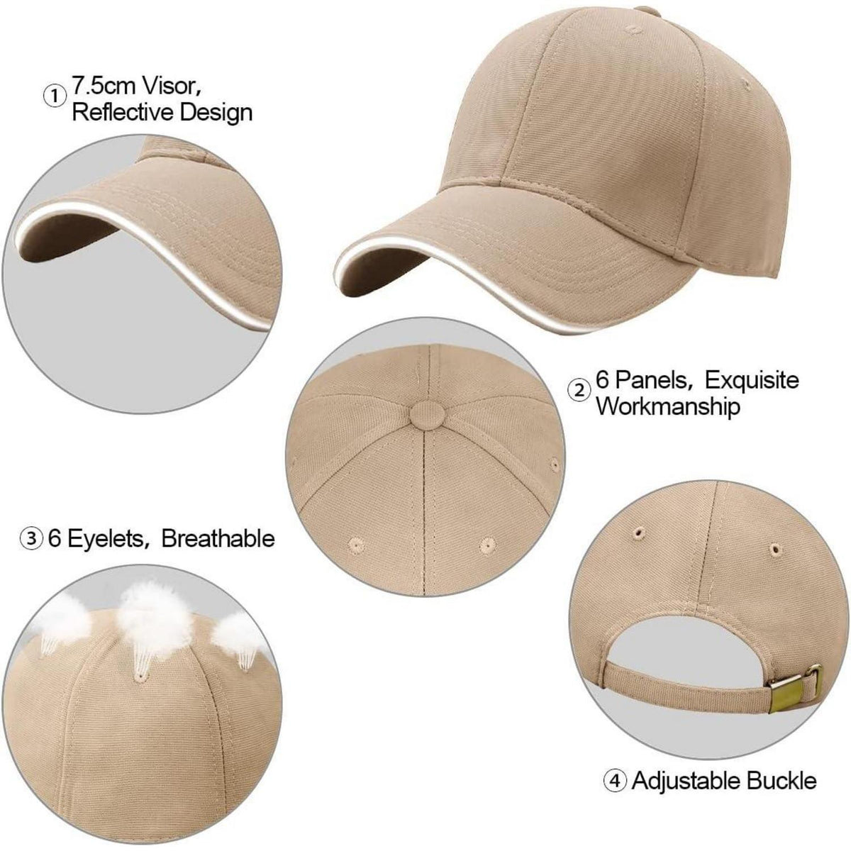 Herren Baseballmütze Baumwolle 6-Panel Plain Solid Color