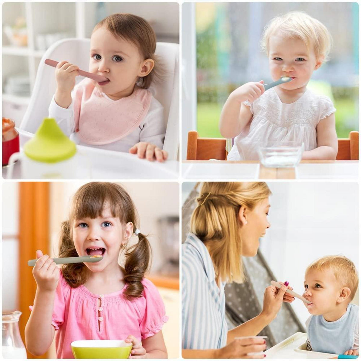 Silikon Babylöffel Set 4er Pack – BPA Frei & Weich
