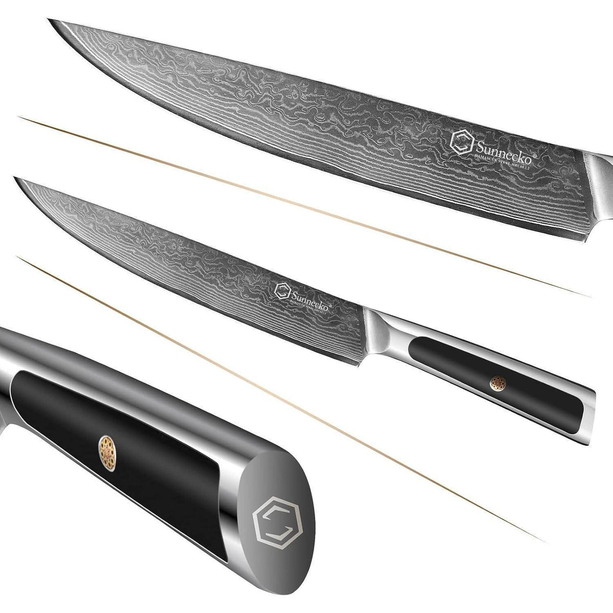 8 Zoll Damast Kochmesser mit eingelegtem Griff