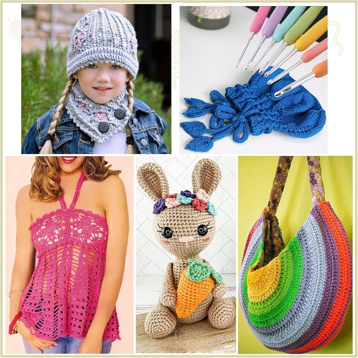 Häkelnadel Set 111 Stück Ergonomisches Häkelset Anfänger Crochet