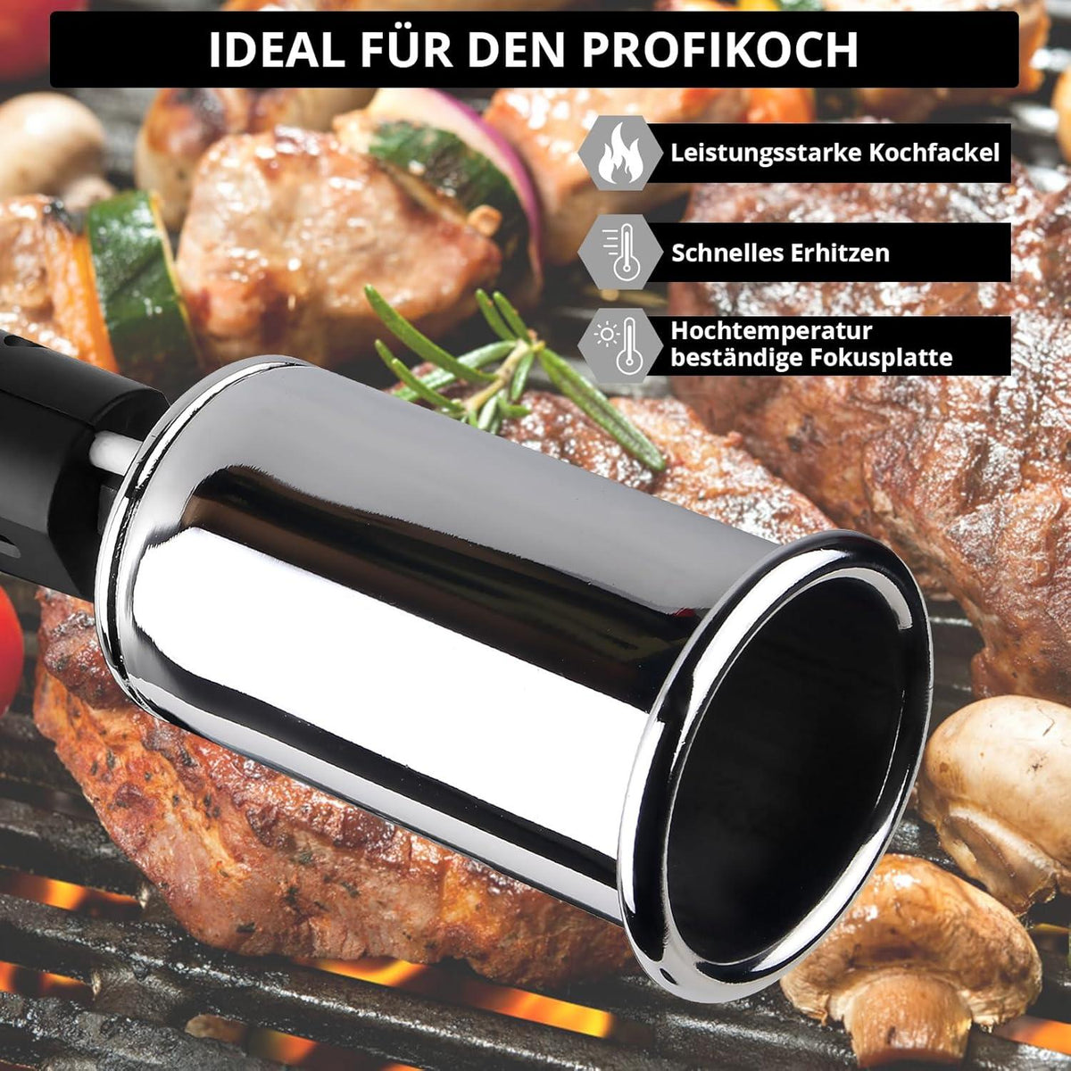 Grill- und Kochfackel L8010, Sous Vide, Propan, Flammenwerfer Feuerpistole