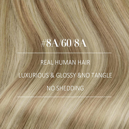 Echthaar Tressen Ombre Braun Blond 40cm 100g Weft