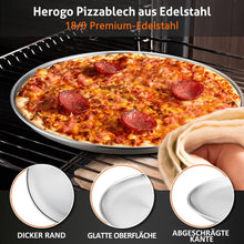 Herogo Pizzablech 4er Set 30 cm Edelstahl Rund Pizzaform