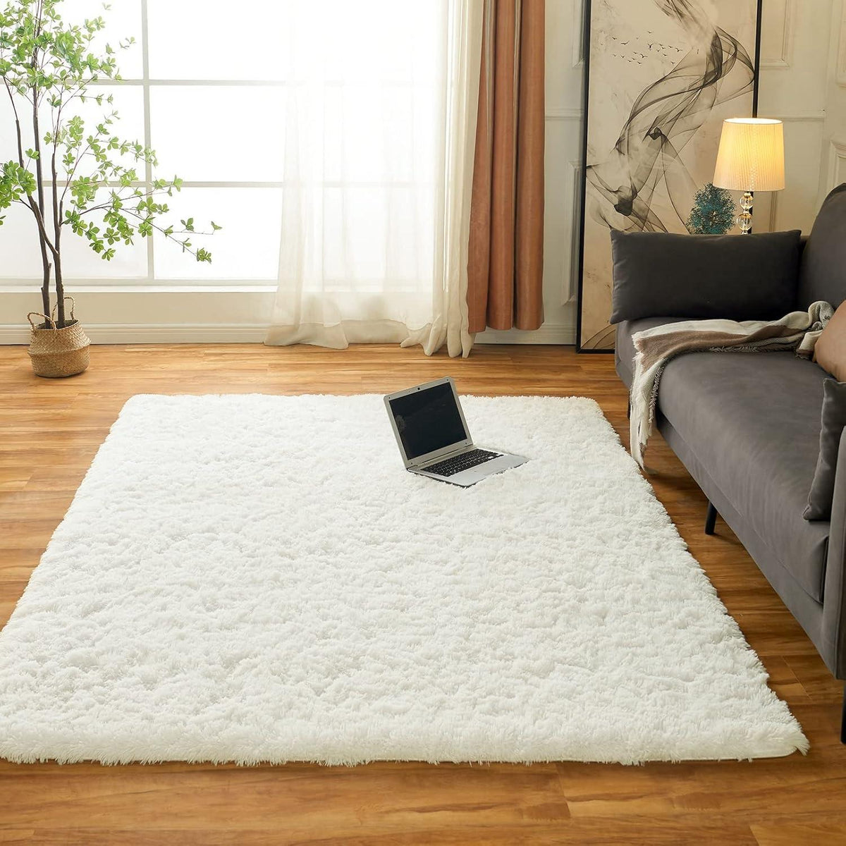 Weicher Hochflor Teppich Flauschig Anti-Rutsch Indoor 160x230 cm