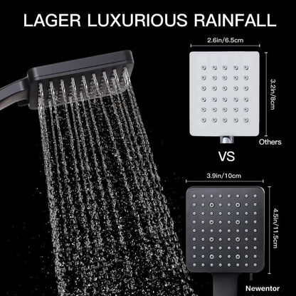 Duschkopf Regendusche Handbrause Hochdruck 6 Strahlarten XXL Schwarz
