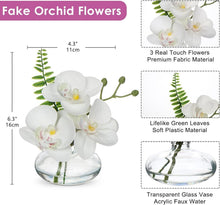 Briful Kunstblumen Set Orchideen Deko Glasvase für