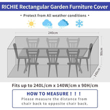 Wasserdichte Gartenmöbel Abdeckung 240x140x90cm – Schutzhülle