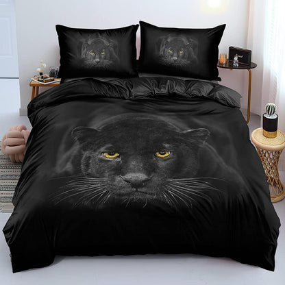 3D Leopard Bettwäsche 135x200 - 4tlg. Set für Kinder & Jugendliche