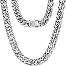 Panzerkette Herren Edelstahl Cuban Link 18K Gold Silber 14mm 50.8cm